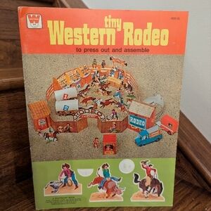 Vintage 1978 Tiny Western Rodeo paper craft Press-Out Book a Whitman book